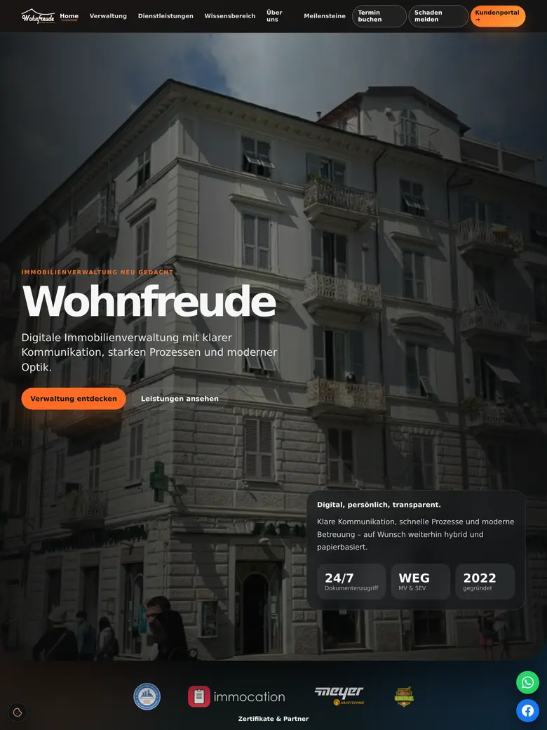 Wohnfreude – Immobilienverwaltung Website